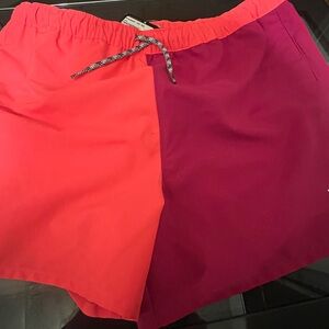The North Face Red and Purple Swim Shorts